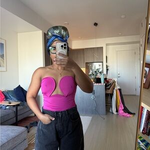 Pink Strapless Heart Top